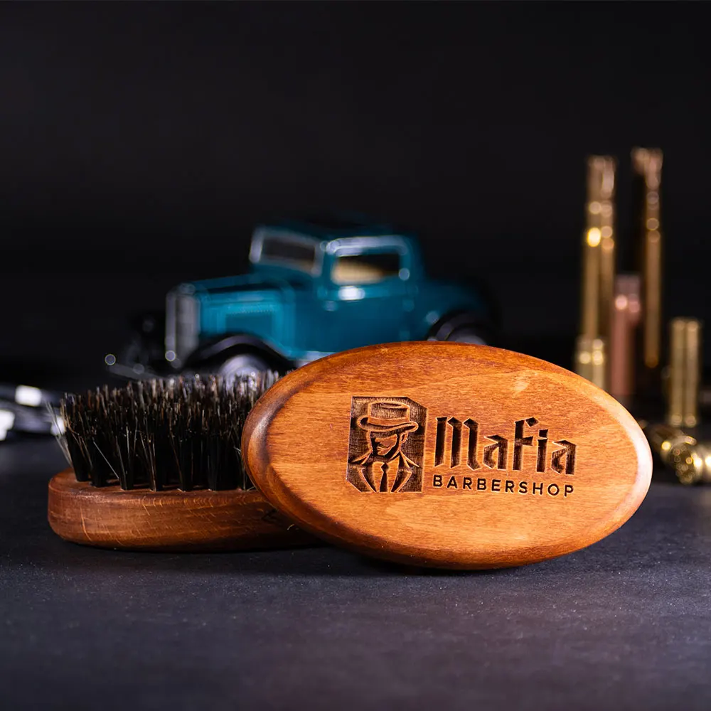 Zdjęcie przykładowego kartacze z logo Mafia Barbershop